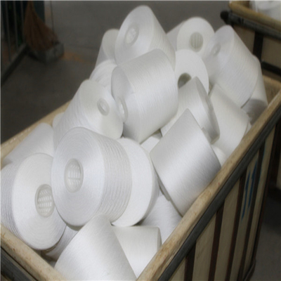 40s/2 100% Polyester Core Spun Yarn Ακατέργαστο λευκό βιομηχανικό νήμα από πολυεστέρα