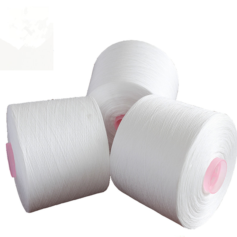 100% Polyester Ring Spun Yarn Raw White Full Dull Polyester Yarn 40/2, 40/3, 42/2